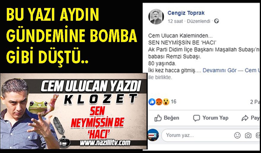“Sen neymişsin be ‘hacı’…”