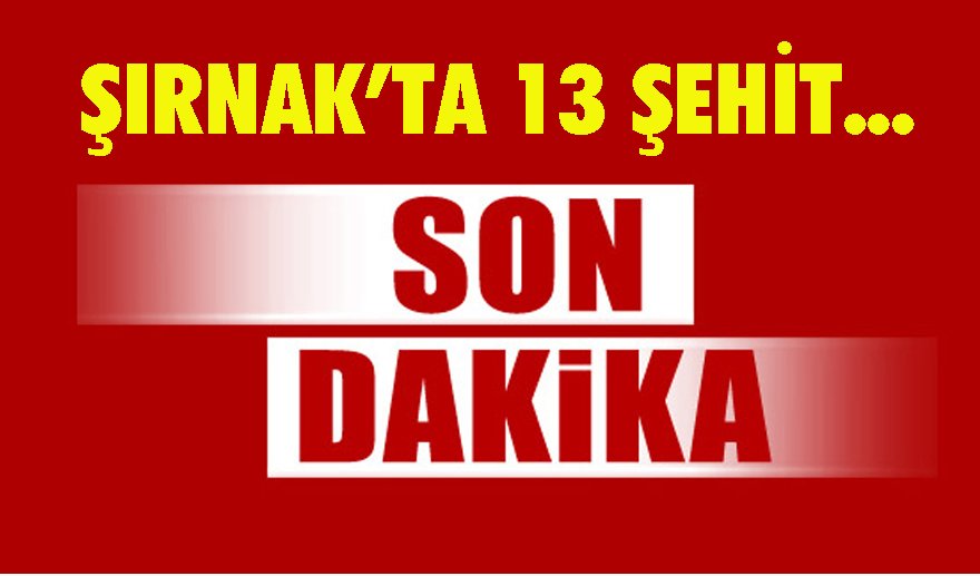 Şırnak&#039;ta 13 şehit…