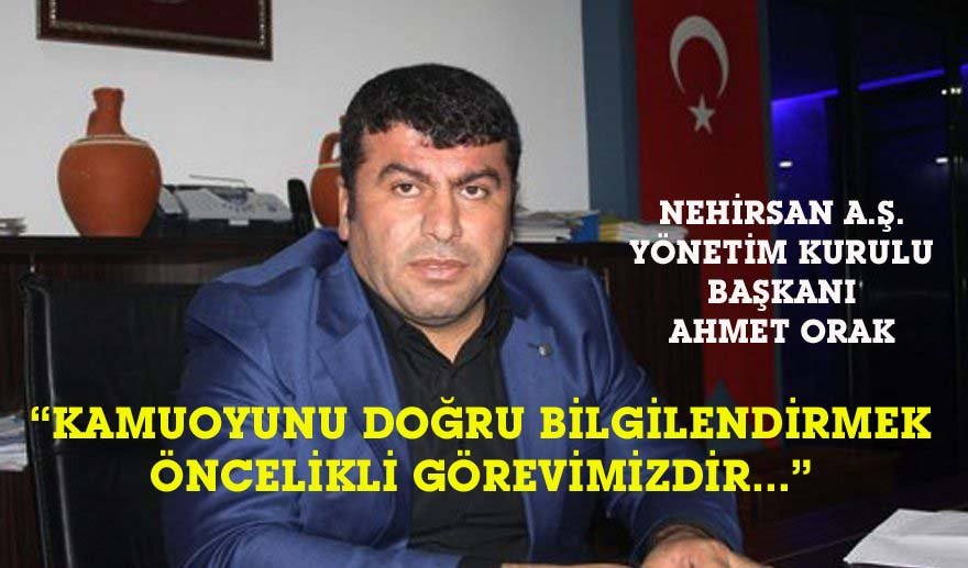 Nehirsan A.Ş.’den Basın Açıklaması…